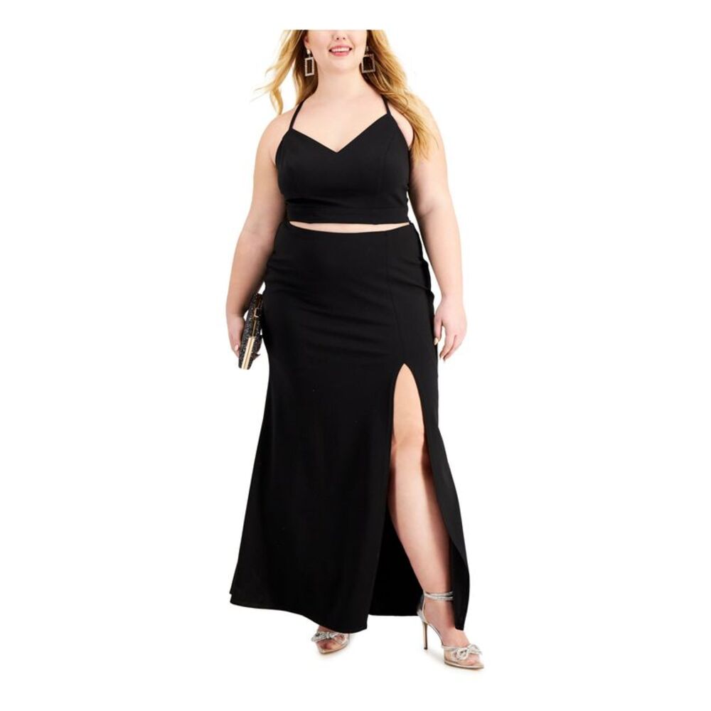 NWT B DARLIN Womens Black Formal Top Plus 14W